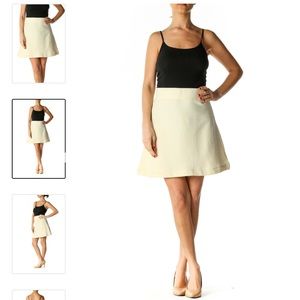 Free People Cream A-Line Mini Skirt